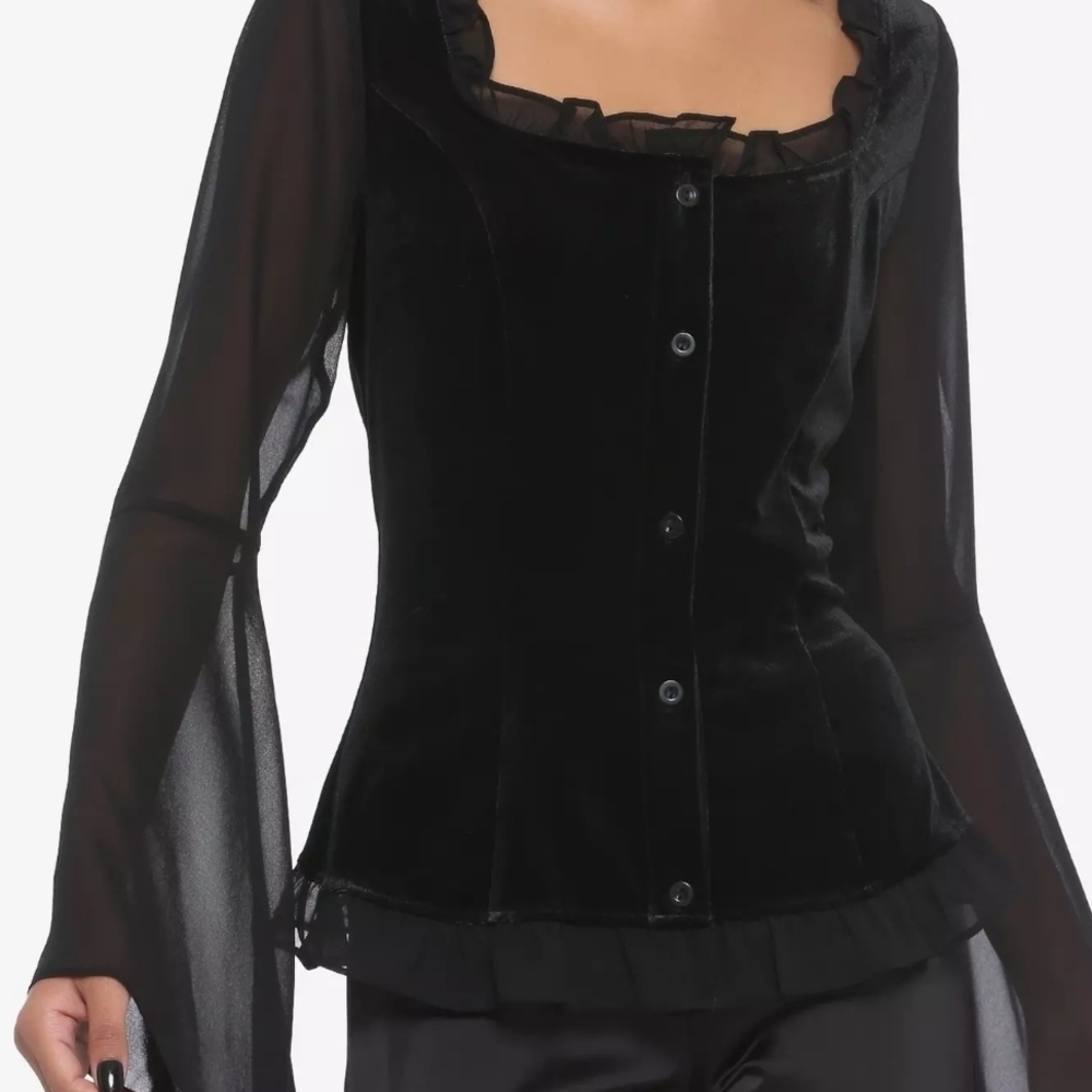Hot Topic Black Velvet Top